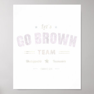 Vintage Lets Go Brown Team Summer Camp Team Color Poster