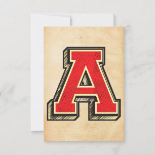 Vintage Letter A Unique Custom Crafted Invitation