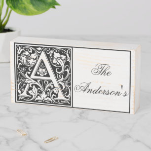 Vintage Letter "A" Wooden Box Sign