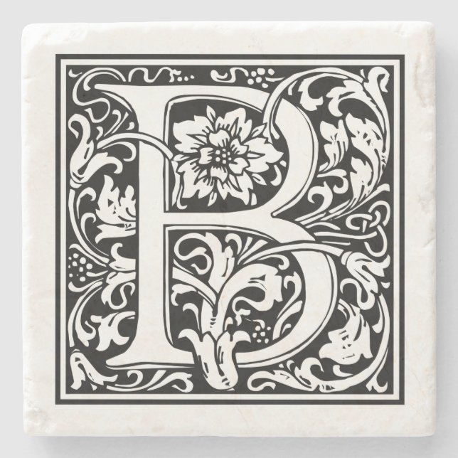 Vintage Letter "B" Stone Coaster (Front)