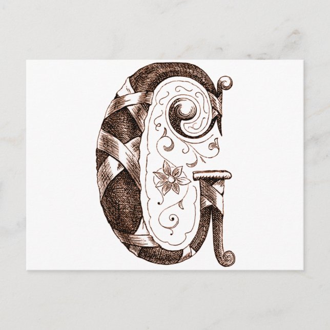 Vintage Letter C Postcard (Front)
