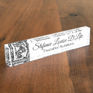 Vintage Letter "D" Desk Name Plate