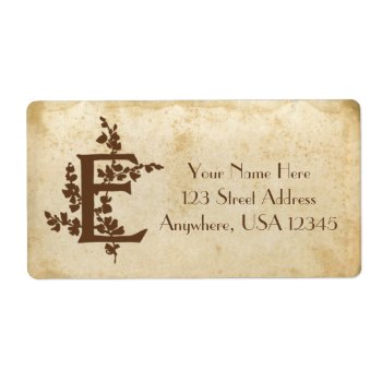 Vintage Letter E Blank Vintage Aged Paper Label by camcguire at Zazzle