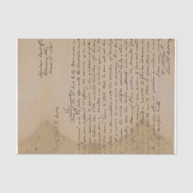 Vintage Letter Handwriting Script Tissue Paper (Front)