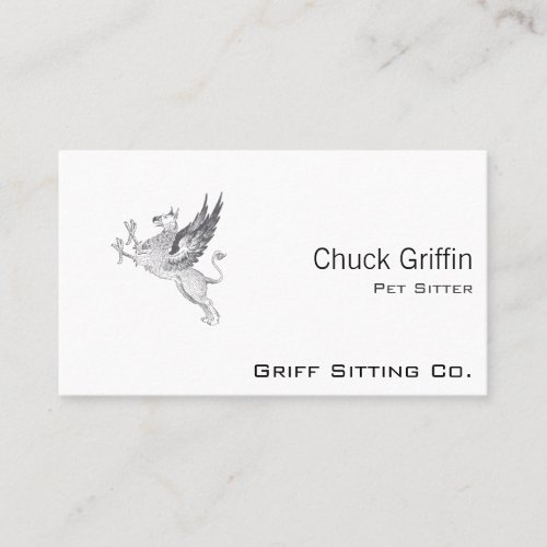 Vintage Letter Press Griffin Line Art Business Card