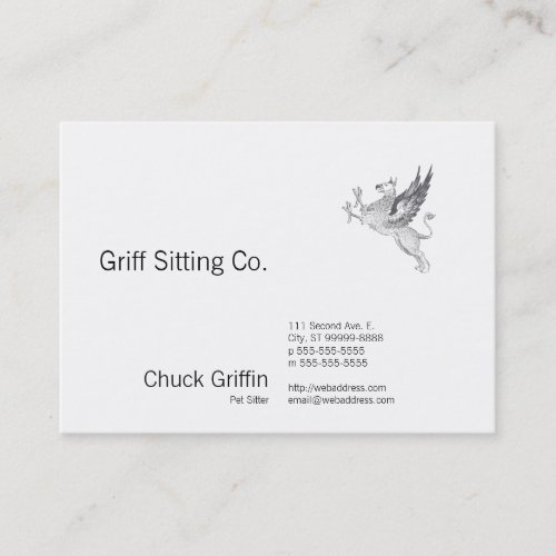 Vintage Letter Press Griffin Line Art Business Card