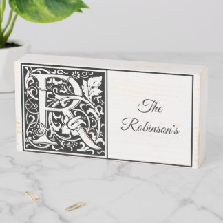 Vintage Letter "R" Wooden Box Sign