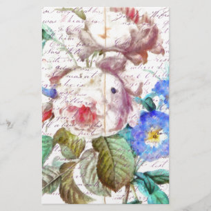 Vintage letter Rose Stationery