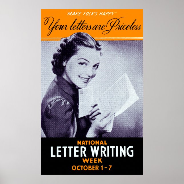 Vintage Letter Writing Poster (Front)