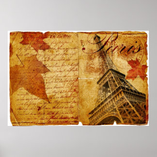 Vintage lettering of Paris Poster