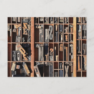 Vintage Letterpress Blocks Postcard