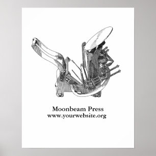 Vintage letterpress personalized Kelsey poster