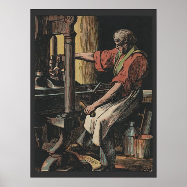 Vintage letterpress printer poster (Front)