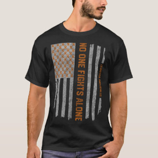 Vintage Leukemia Cancer Awareness American Flag T-Shirt