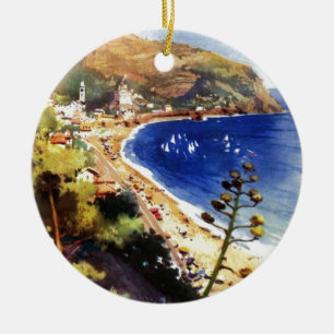Vintage Levanto Genova Italy Tourism Ceramic Ornament
