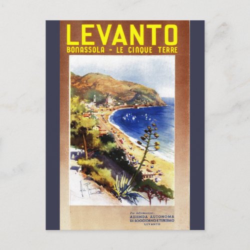 Vintage Levanto Genova Italy Tourism Postcard