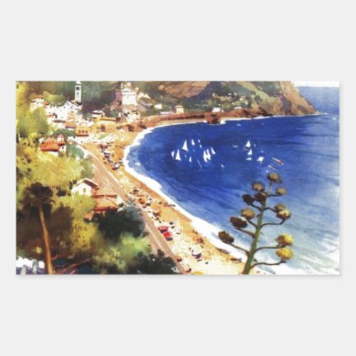 Vintage Levanto Genova Italy Tourism Rectangular Sticker