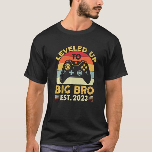 Vintage Leveled Up To Big Bro 2023 Gaming Baby Ann T_Shirt