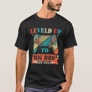 Vintage Leveled Up To Big Bro 2024 Funny Big T-Shirt