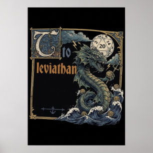 Vintage Leviathan Illuminated Manuscript DND Fanta Poster