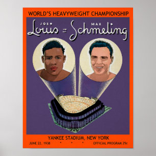 Vintage Lewis vs.  Schmeling Program Cover Poster