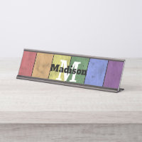 Vintage LGBT flag pride distresed rainbow Monogram