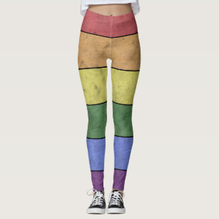 Pride Rainbow Color Stripes Black Leggings