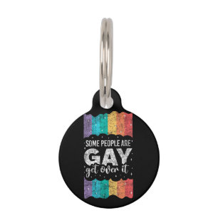 Vintage LGBT Pride Rainbow Some People Are Gay Get Pet ID Tag