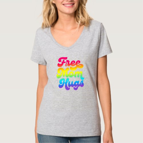 Vintage LGBTQ Free Mom Hugs Gay Pride LGBT Ally  T_Shirt