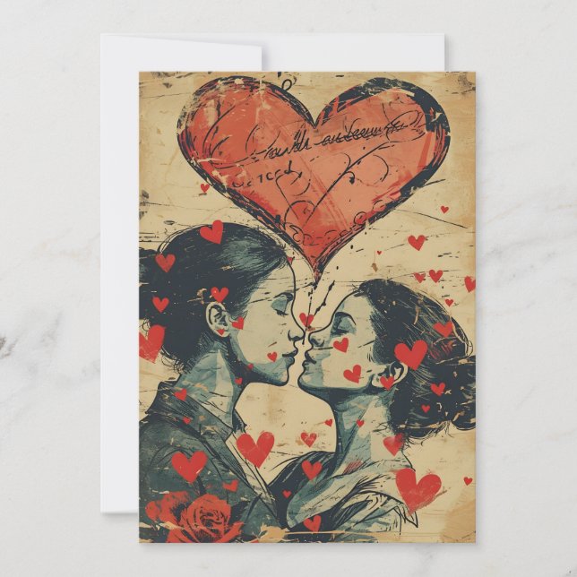 Vintage LGBTQ Valentine's Day  Holiday Card (Front)
