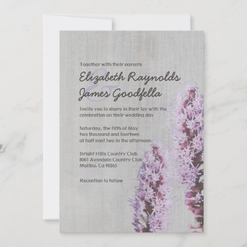 Vintage Liatris Wedding Invitations
