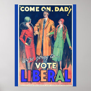 Vintage Liberal Political 1929 Colorful Poster
