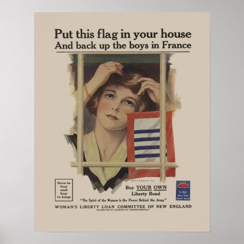 Vintage Liberty Bond Military Mother WW2 Retro Poster