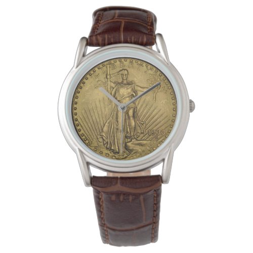 Vintage Liberty Coin 1933 Gold Copper  Watch