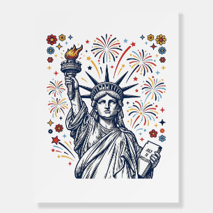 Vintage Liberty Fireworks Patriotic Vector Design_ Foam Board