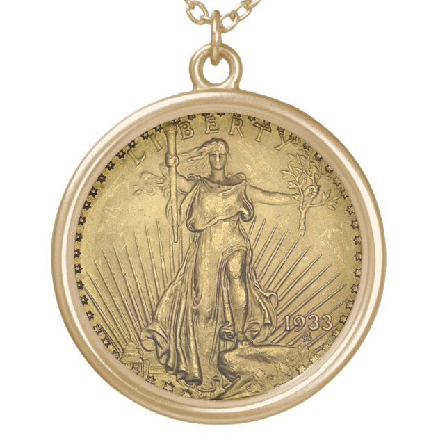1880 US Liberty Head Coin w/ Diamond Bezel Pendant Necklace 14K Two Tone  Gold