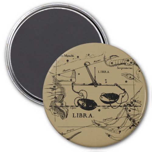 Vintage Libra Constellation Hevelius Style Magnet