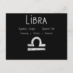 Vintage Libra Star Sign Horoscope Birthday Gift Postcard