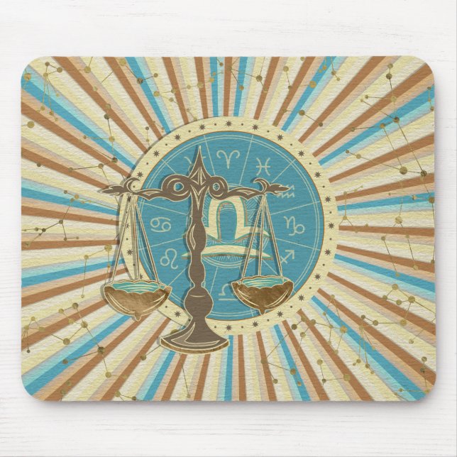 Vintage Libra Zodiac art Mouse Pad (Front)