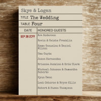 Vintage Library Book Card Wedding Seating Card