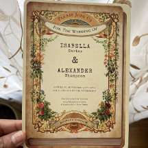 Vintage Library Book Cover Storybook Garden