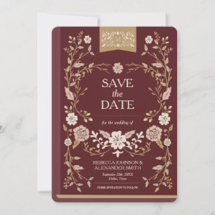 Vintage Library Book Save the Date