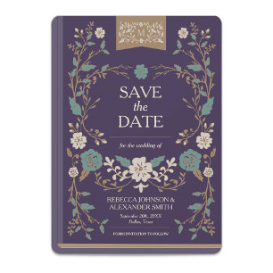 Vintage Library Book Save the Date