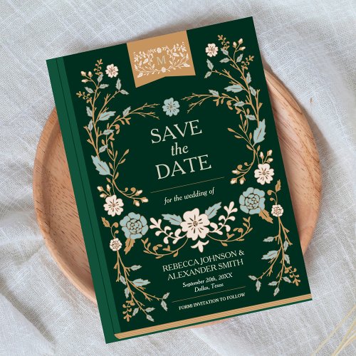 Vintage Library Book Save the Date