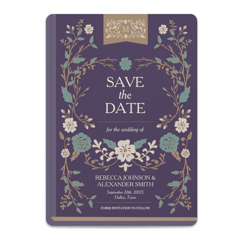 Vintage Library Book Save the Date