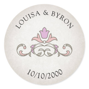 Vintage Library Book Story Fairy Tale Wedding Classic Round Sticker