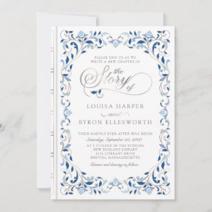 Vintage Library Book Story Fairy Tale Wedding Invitation