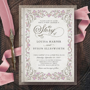 Vintage Library Book Story Fairy Tale Wedding Invitation