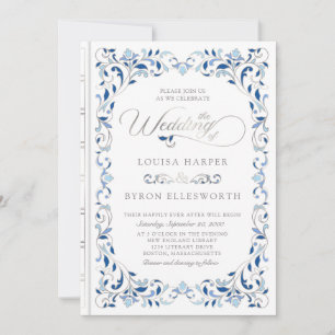 Vintage Library Book Story Fairy Tale Wedding Invitation