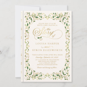 Vintage Library Book Story Fairy Tale Wedding Invitation